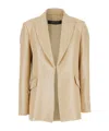 Federica Tosi Beige Jacket With All-over Sequins In Tech Fabric In Nude