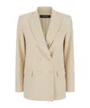 Federica Tosi Butter-coloured Double-breasted Jacket In Wool Blend In Nude