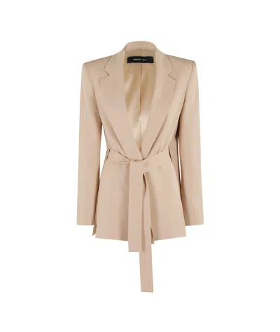 Federica Tosi Long-sleeved Suit Jacket In Nude