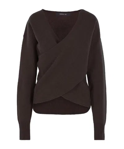 Federica Tosi Long-sleeves Sweater In Brown