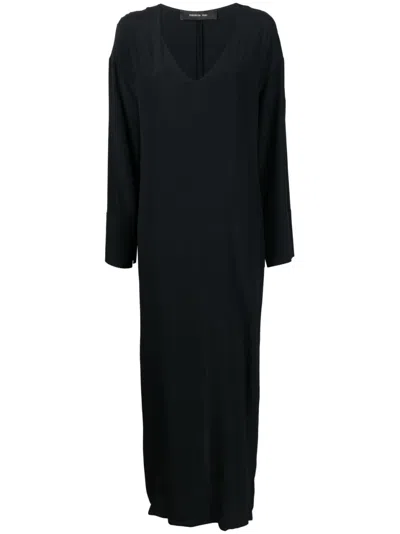 Federica Tosi Long V-neck Dress In Black