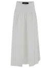 FEDERICA TOSI LONG WHITE PLEATED SKIRT IN STRETCH COTTON WOMAN