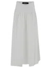 FEDERICA TOSI LONG WHITE PLEATED SKIRT IN STRETCH COTTON WOMAN