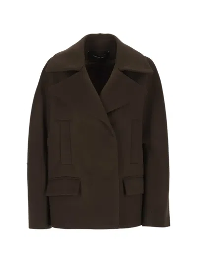 Federica Tosi Long-sleeve Flap-pocket Jacket In Brown
