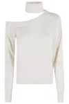 Federica Tosi Knitwear With Asymmetric Design And Turtleneck In White