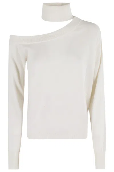 Federica Tosi Low-cut Cashmere Sweater In White