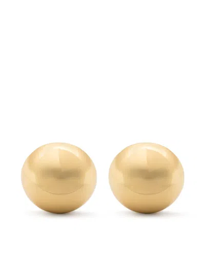 Federica Tosi Luna Stud Earrings Polished Finish In Gold