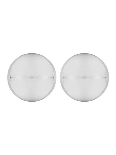 FEDERICA TOSI 'LUNA' METALLIC EARINGS WITH REAR BUTTERFLY CLASP CLOSURE AND CIRCULAR DESIGN IN SILVER PLATED BRONZ