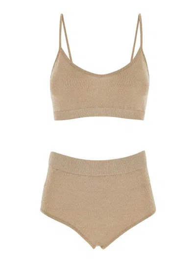 Federica Tosi Lurex Set Bra + Botton In Grey