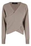 Federica Tosi V-neck Crossover Sweater In Pink