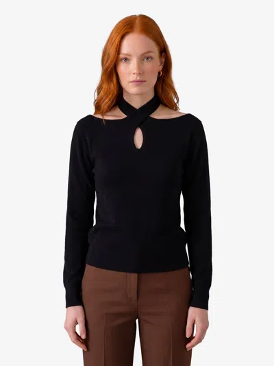 Federica Tosi Maglia Con Collo Incrociato In Black