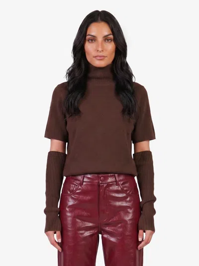 Federica Tosi Maglia Con Manicotti In Brown