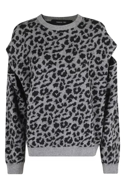 Federica Tosi Maglia Cut Maculata Crew Neck In Black
