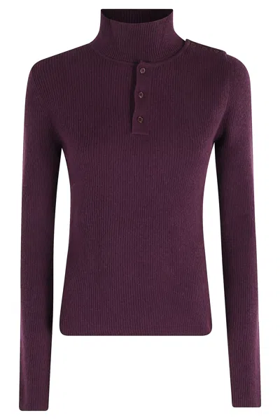 Federica Tosi Maglia Misto Cashmere In Purple