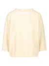 Federica Tosi Maglia Over 70%lana/30%cashmere Cuciture A Vista Knitwear White In Neutral