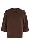Federica Tosi Short-sleeve Cashmere-wool Sweater In Brown