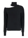 Federica Tosi Maglia Scollata Misto Cashmere Con Collo Staccato In Black