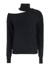 Federica Tosi Maglia Scollata Misto Cashmere Con Collo Staccato In Black