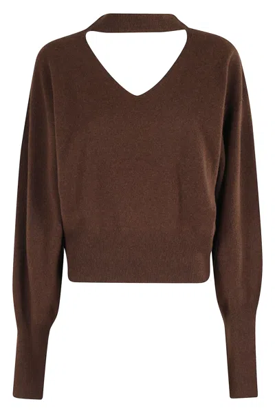 Federica Tosi Maglia Scollo V In Brown