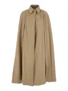 Federica Tosi Beige Cape With Collar In Beige