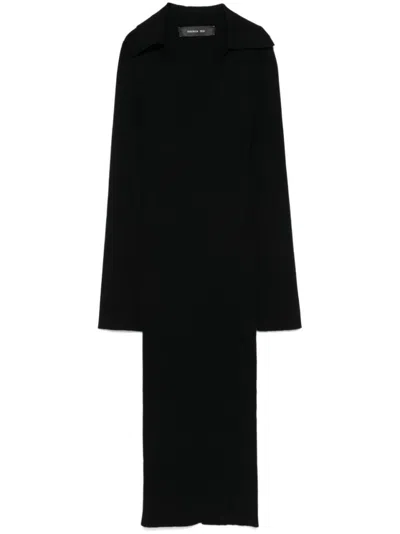 Federica Tosi Maxi Dress With V-neck And Statement Collar Design