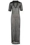 Federica Tosi Maxi Polo Dress In Stretchy Wide-knit Fabric