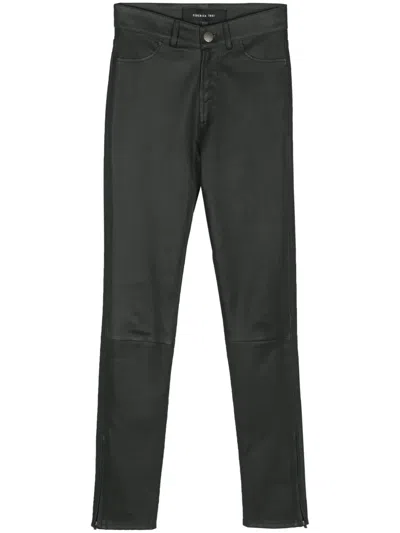 Federica Tosi Mid-rise Leather Skinny Trousers In Green
