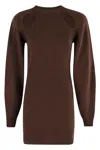 Federica Tosi Mini Dress With Cut-out Detail In Brown