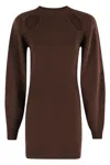 Federica Tosi Mini Dress With Cut-out Detail In Brown