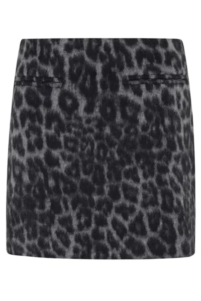Federica Tosi Miniskirt In Spotted Wool In Black