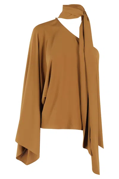 Federica Tosi Monospalla Crepe De Chine In Brown