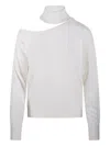 Federica Tosi Knitwear With Asymmetric Design And Turtleneck In White