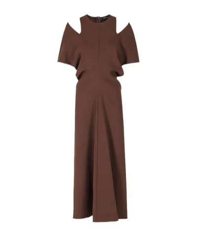Federica Tosi Cold-shoulder Flared Midi Dress In Multi