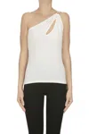 Federica Tosi One Shoulder Knitted Tank Top In White