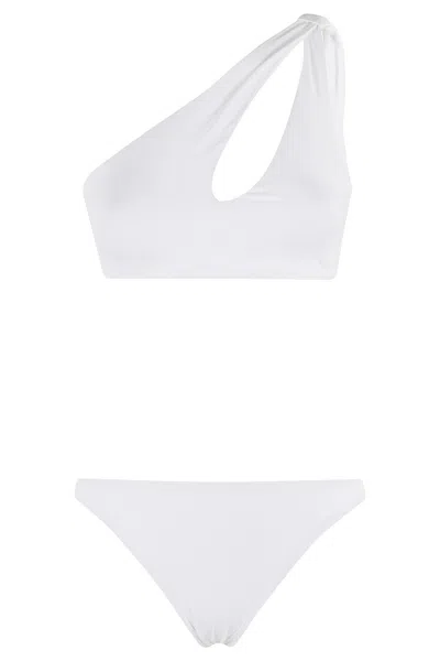Federica Tosi One-shoulder Knot Detail Bikini In White