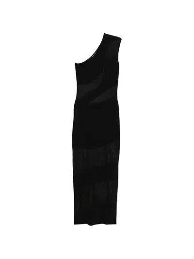 Federica Tosi One-shoulder Panelled Midi Dress In Black