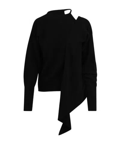 Federica Tosi One-shoulder Cut-out Sweater In Black