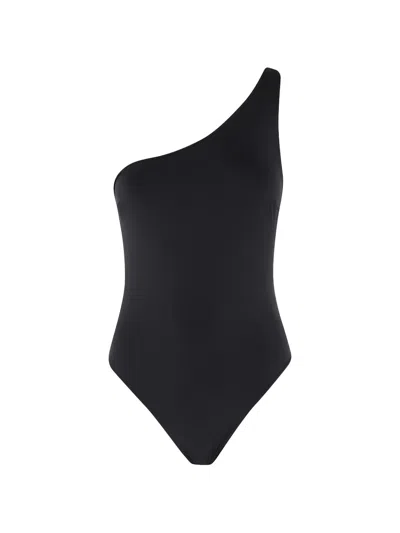 Federica Tosi One-shoulder Cutout Swimsuit In Black