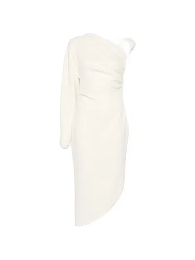 Federica Tosi One-shoulder Draped Asymmetric Dress In White