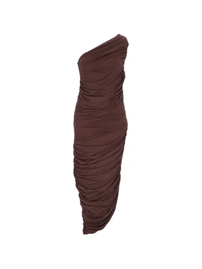 Federica Tosi One-shoulder Ruched Dress In Burgundy