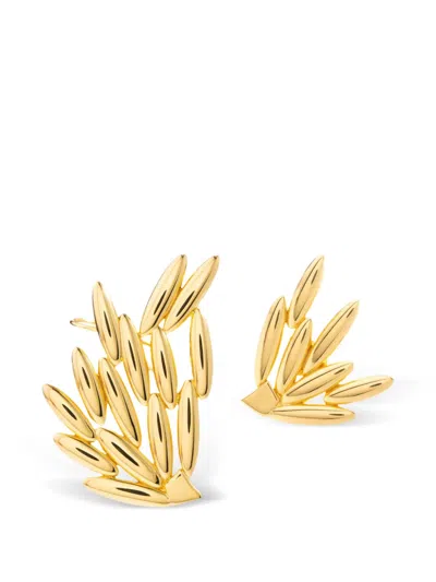 Federica Tosi Orecchini Leaf Design Earrings In Gold