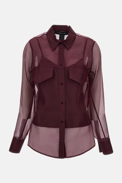 Federica Tosi Organza Silk Blouse In Burgundy