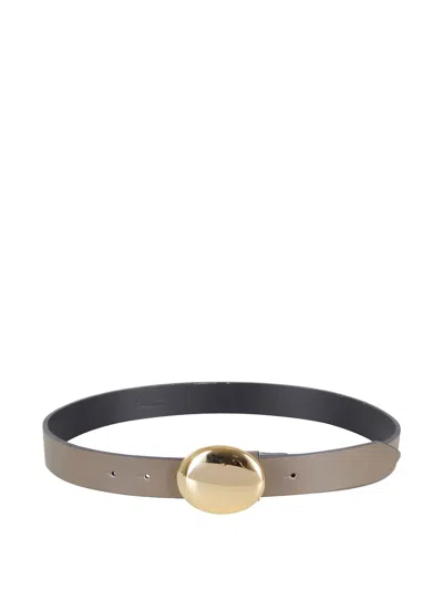 Federica Tosi Oval-buckle Belt In Gold