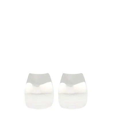 Federica Tosi Oval-design Polished Earrings In Grey