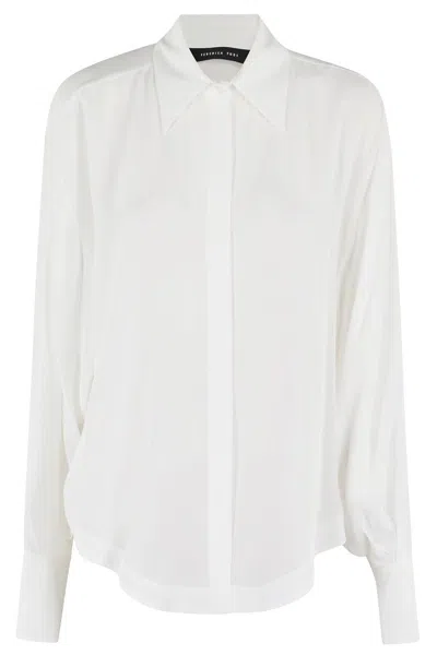 Federica Tosi Over Crepe De Chine Shirt In White