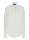 Federica Tosi White Shirt With Pointed Collar And Metallic Details On The Cuffs In Fabric Woman