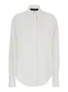 Federica Tosi White Shirt With Pointed Collar And Metallic Details On The Cuffs In Fabric Woman In White