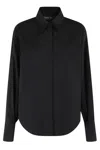 Federica Tosi Black Shirt With Pointed Collar And Metallic Details On The Cuffs