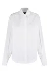 Federica Tosi White Shirt With Pointed Collar And Metallic Details On The Cuffs In Fabric Woman