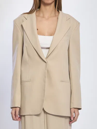 Federica Tosi Oversized Blazer In Nude